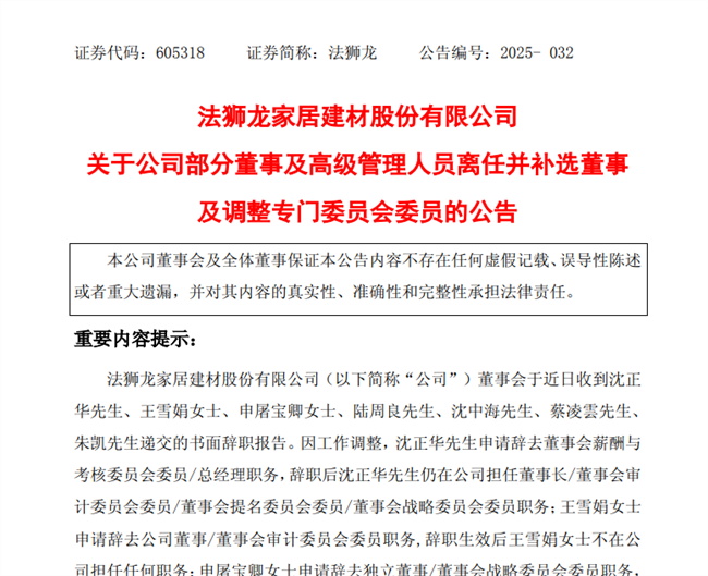 突发：高管大换血，一上市家居企业一天7位高管辞任！